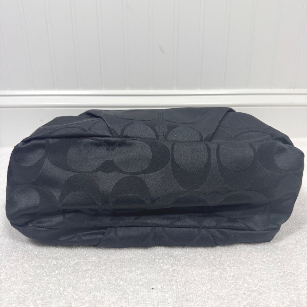 Coach Brooke Signature Sateen Hobo Bag Large Black Monogram Satchel F16619 - Picture 4 of 8
